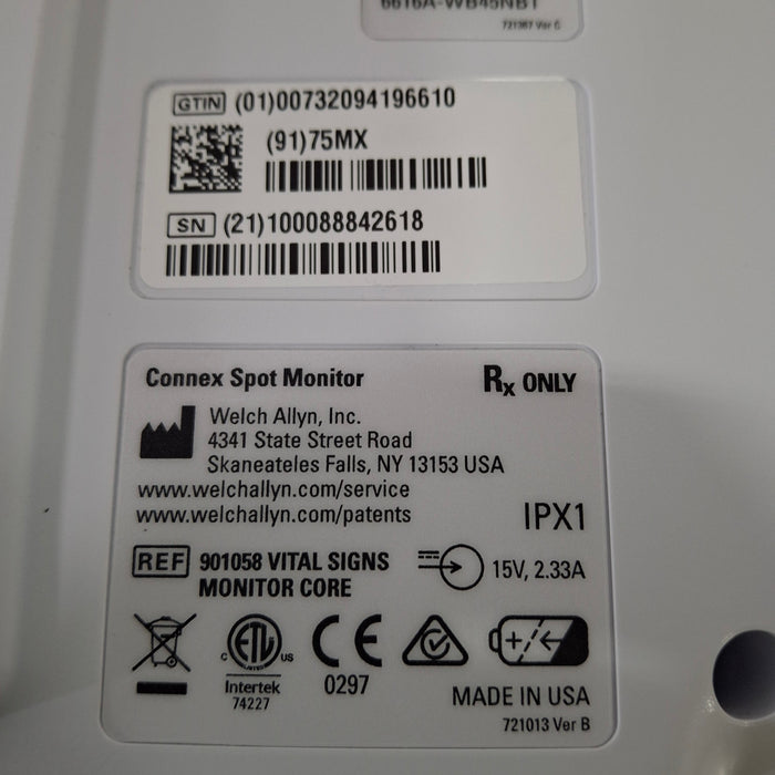 Welch Allyn Connex Spot 75MX Vital Signs Monitor Monitor