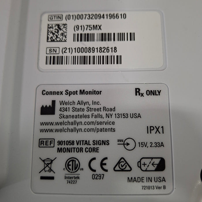 Welch Allyn Connex Spot 75MX Vital Signs Monitor Monitor