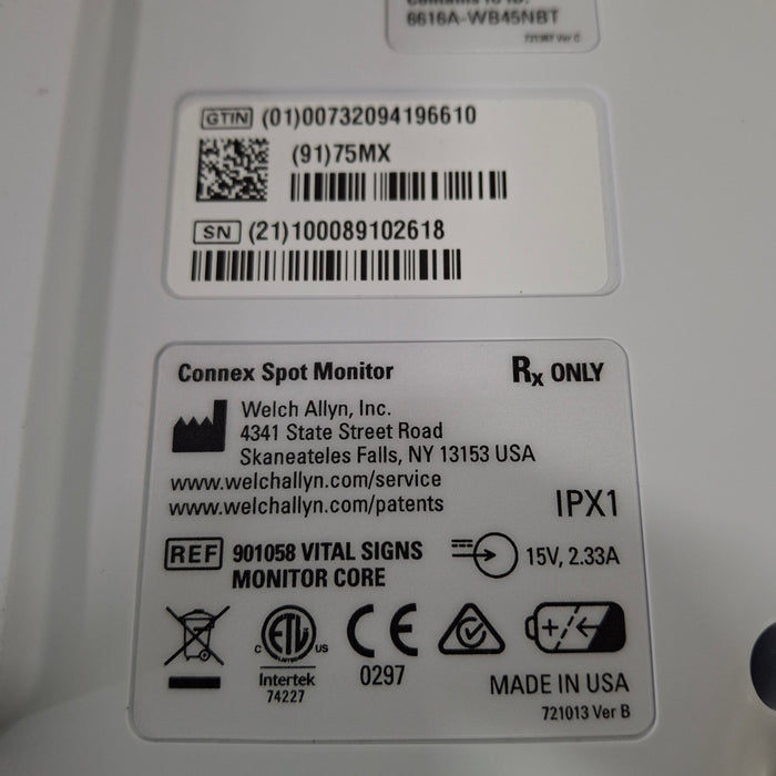 Welch Allyn Connex Spot 75MX Vital Signs Monitor Monitor