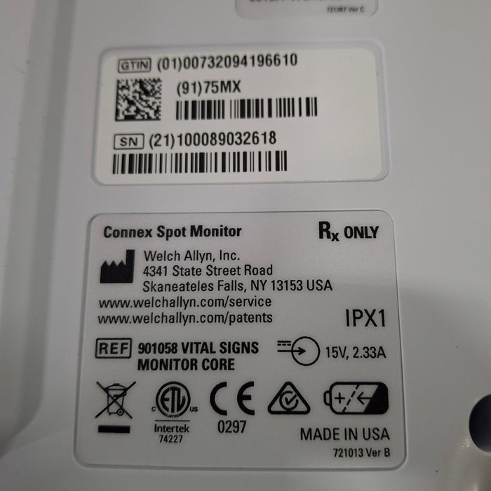 Welch Allyn Connex Spot 75MX Vital Signs Monitor Monitor