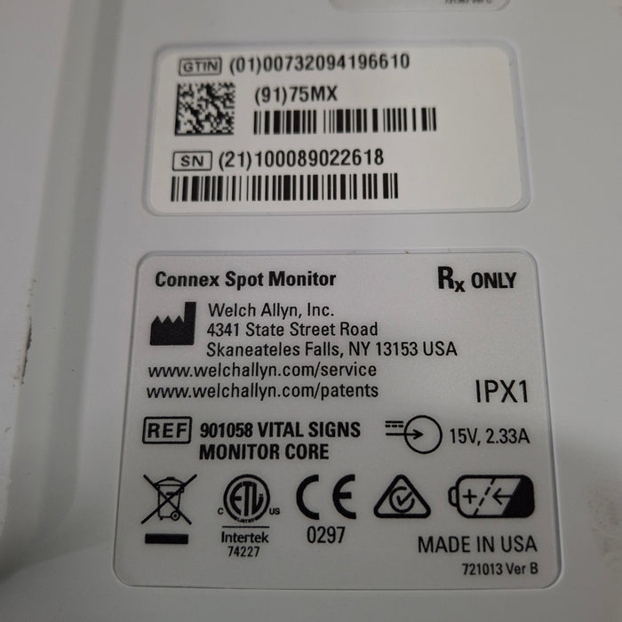 Welch Allyn Welch Allyn Connex Spot 75MX Vital Signs Monitor Monitor Patient Monitors reLink Medical