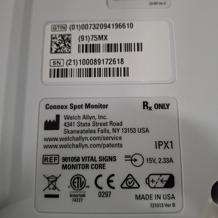 Welch Allyn Connex Spot 75MX Vital Signs Monitor Monitor
