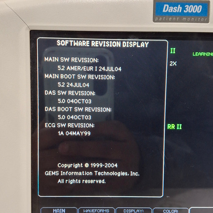 GE Healthcare Dash 3000 - GE/Nellcor SpO2 Patient Monitor