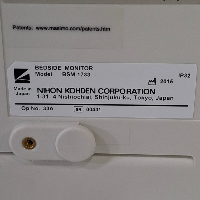 Nihon Kohden BSM-1733 Life Scope PT Transport Patient Monitor