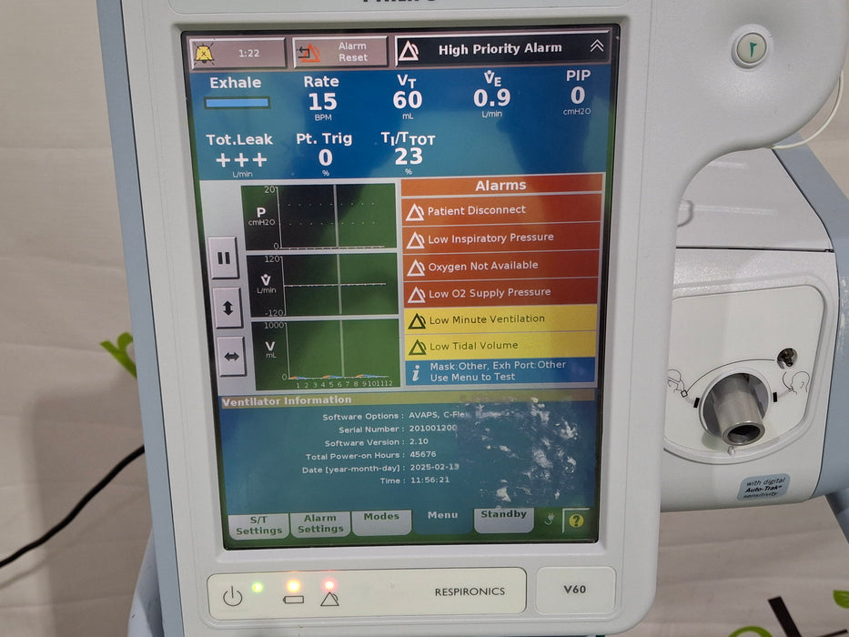 Philips Philips Respironics V60 BiPAP Ventilator Respiratory reLink Medical