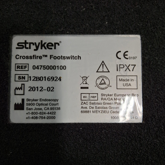 Stryker Stryker Crossfire Footswitch Surgical Equipment reLink Medical