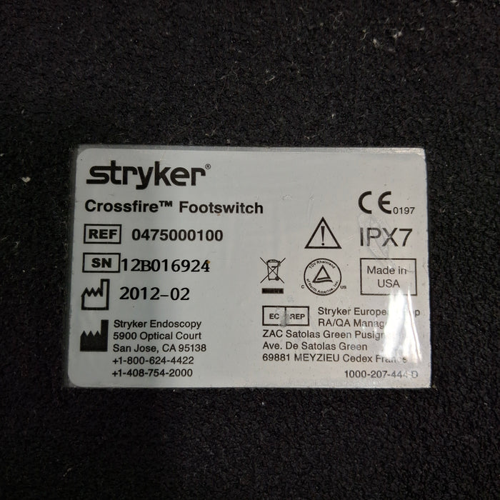 Stryker Stryker Crossfire Footswitch Surgical Equipment reLink Medical