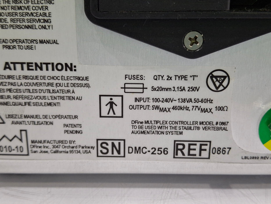Dfine, Inc. Dfine, Inc. 0867 MultiPlex Controller Surgical Instruments reLink Medical