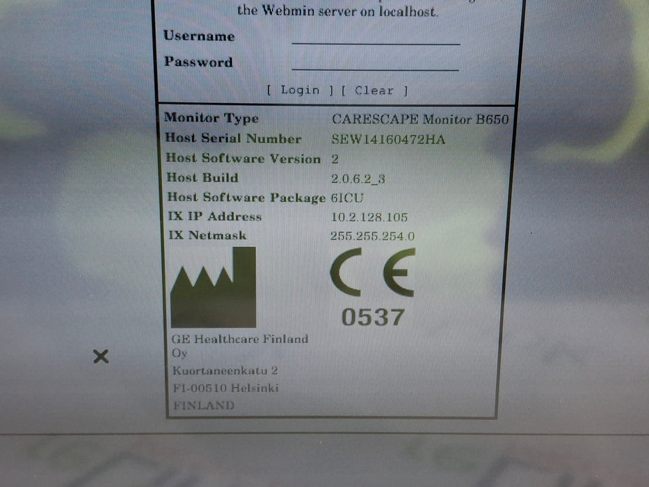 GE Healthcare Carescape B650 Critical Care Patient Monitor