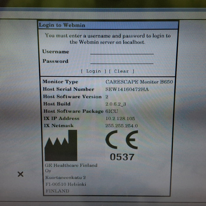 GE Healthcare Carescape B650 Critical Care Patient Monitor