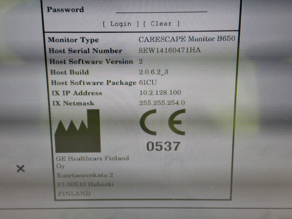GE Healthcare Carescape B650 Critical Care Patient Monitor