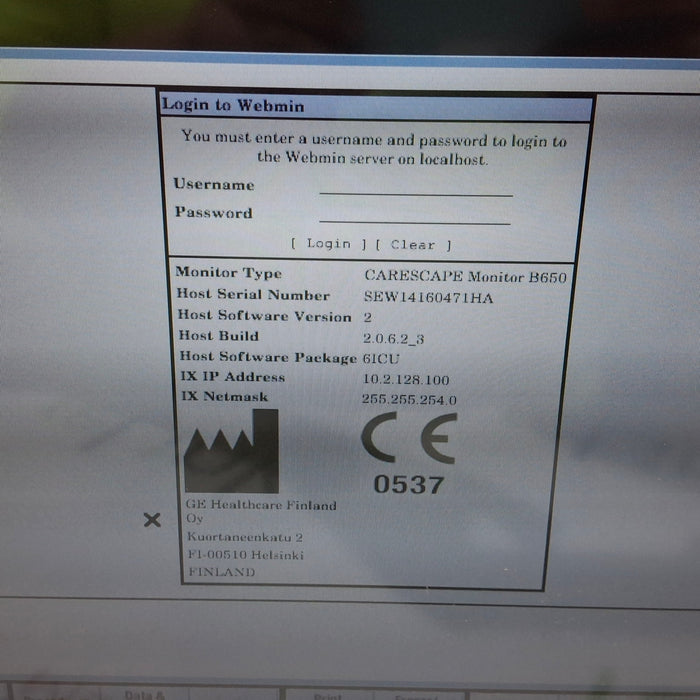 GE Healthcare Carescape B650 Critical Care Patient Monitor