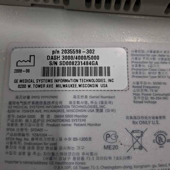 GE Healthcare GE Healthcare Dash 5000 - Masimo SpO2 Patient Monitor Patient Monitors reLink Medical