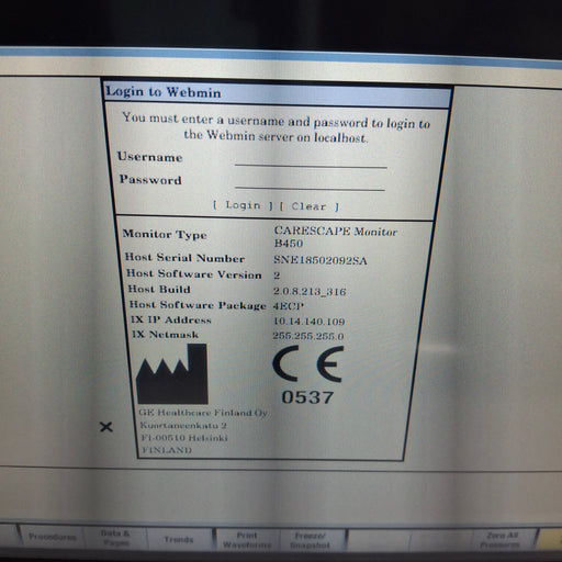 GE Healthcare GE Healthcare Carescape B450 Emergency Care Patient Monitor Patient Monitors reLink Medical