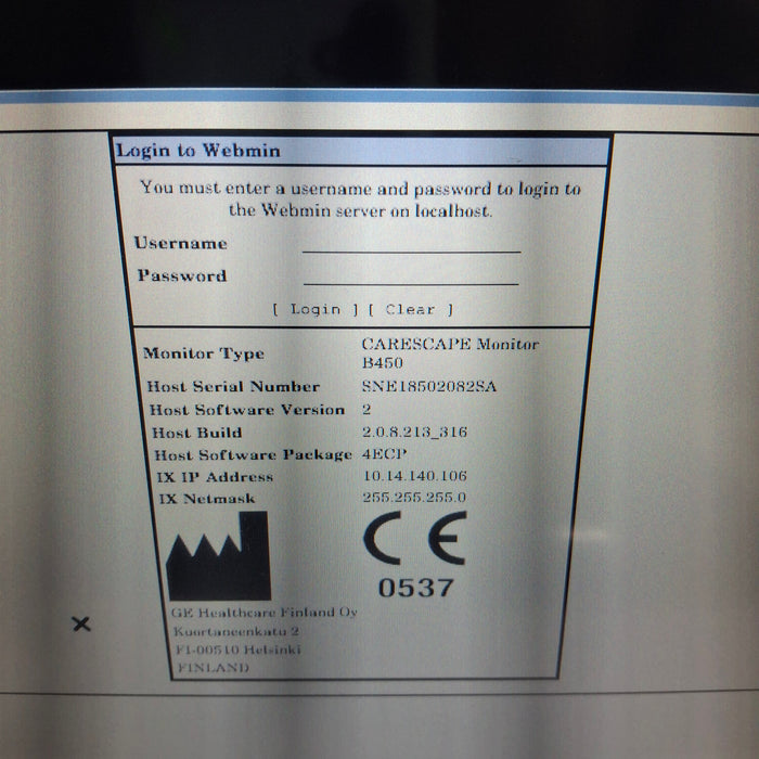 GE Healthcare Carescape B450 Patient Monitor