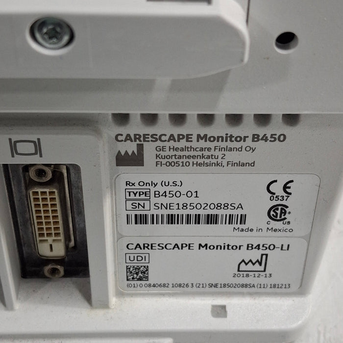 GE Healthcare GE Healthcare Carescape B450 Emergency Care Patient Monitor Patient Monitors reLink Medical