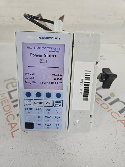 Baxter Sigma Spectrum 6.02.07 with B/G Battery Infusion Pump