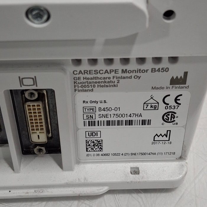 GE Healthcare GE Healthcare Carescape B450 Critical Care Patient Monitor Patient Monitors reLink Medical
