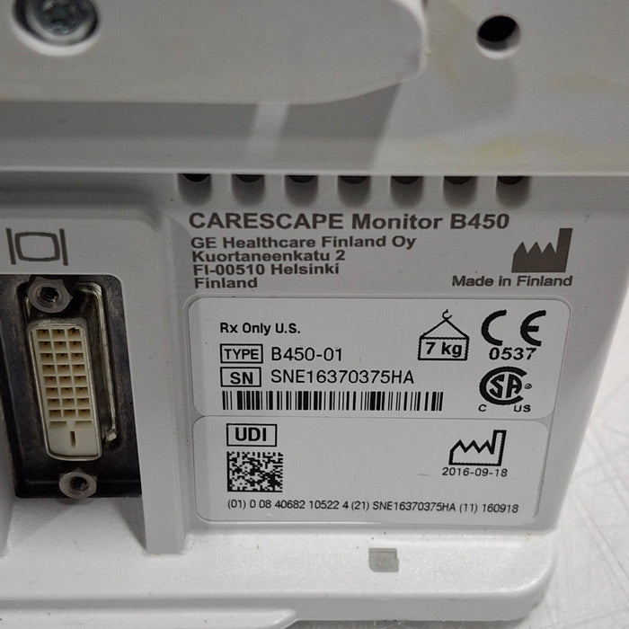 GE Healthcare GE Healthcare Carescape B450 Critical Care Patient Monitor Patient Monitors reLink Medical