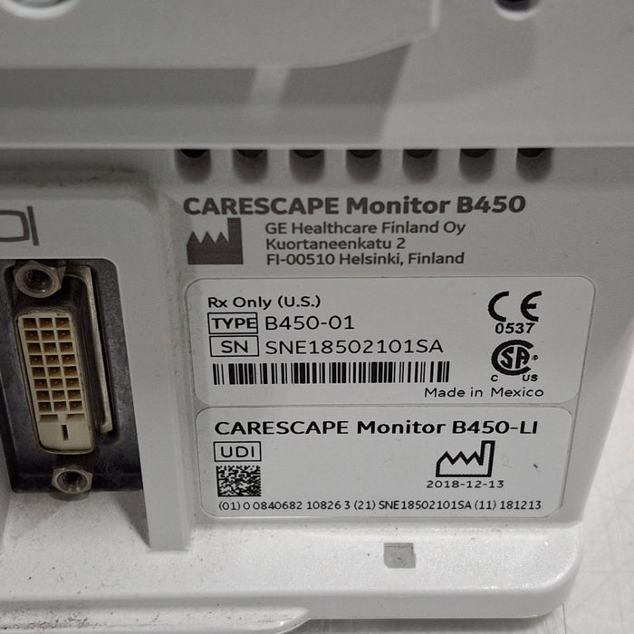 GE Healthcare GE Healthcare Carescape B450 Emergency Care Patient Monitor Patient Monitors reLink Medical
