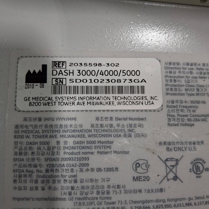 GE Healthcare GE Healthcare Dash 5000 - Masimo SpO2 Patient Monitor Patient Monitors reLink Medical