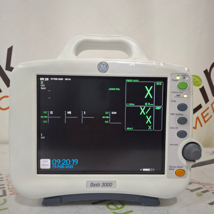 GE Healthcare Dash 3000 - GE/Nellcor SpO2 Patient Monitor