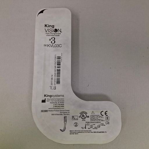 King Systems Corporation King Systems Corporation KingVision KVL03C Video Laryngoscope Channeled Blade #3 Rigid Endoscopy reLink Medical