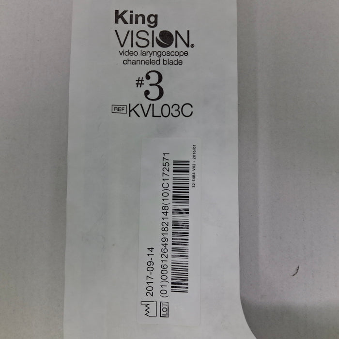King Systems Corporation King Systems Corporation KingVision KVL03C Video Laryngoscope Channeled Blade #3 Rigid Endoscopy reLink Medical