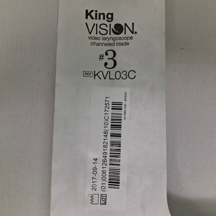 King Systems Corporation King Systems Corporation KingVision KVL03C Video Laryngoscope Channeled Blade #3 Rigid Endoscopy reLink Medical