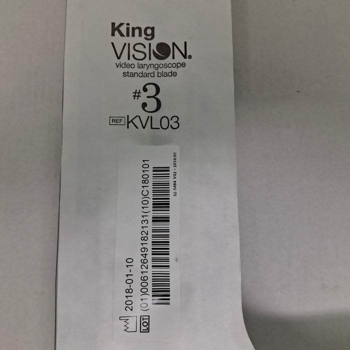 King Systems Corporation King Systems Corporation KingVision KVL03C Video Laryngoscope Channeled Blade #3 Rigid Endoscopy reLink Medical