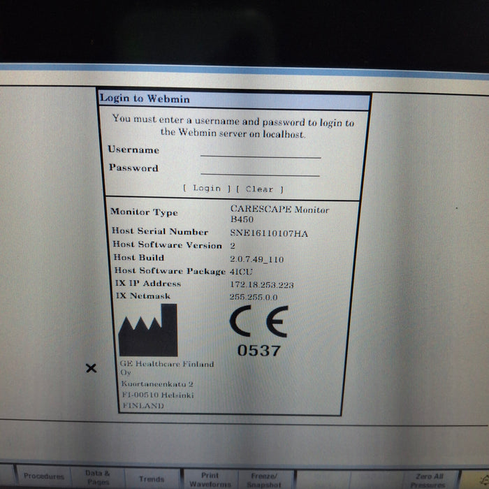 GE Healthcare GE Healthcare Carescape B450 Patient Monitor Patient Monitors reLink Medical