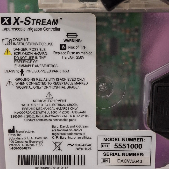 Davol X-Stream Laproscopic Irrigation Controller