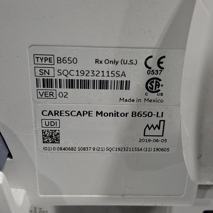 GE Healthcare GE Healthcare Carescape B650 Patient Monitor Patient Monitors reLink Medical