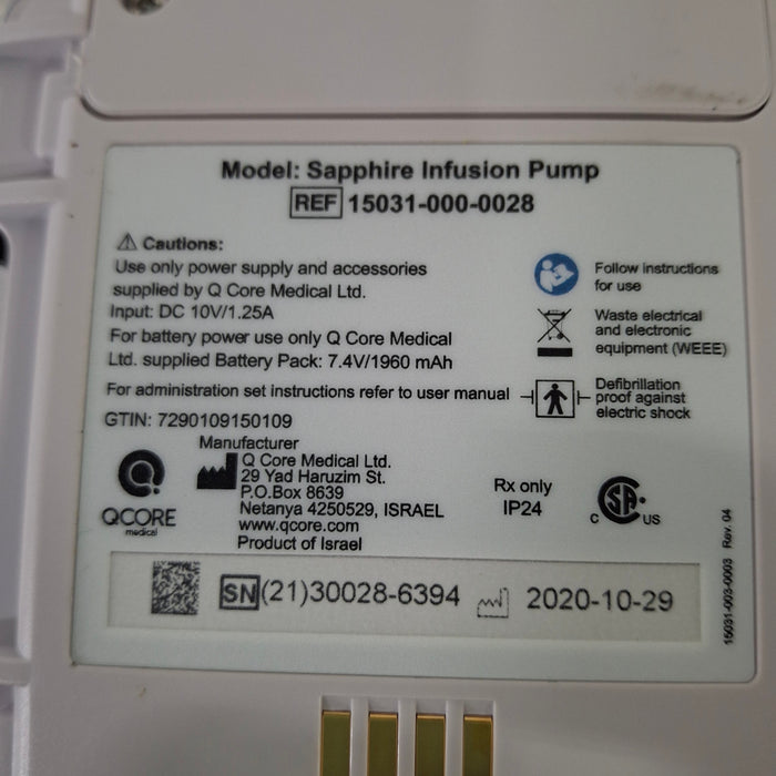 QCore Medical QCore Medical Sapphire Multi-Therapy Infusion Pump Infusion Pump reLink Medical