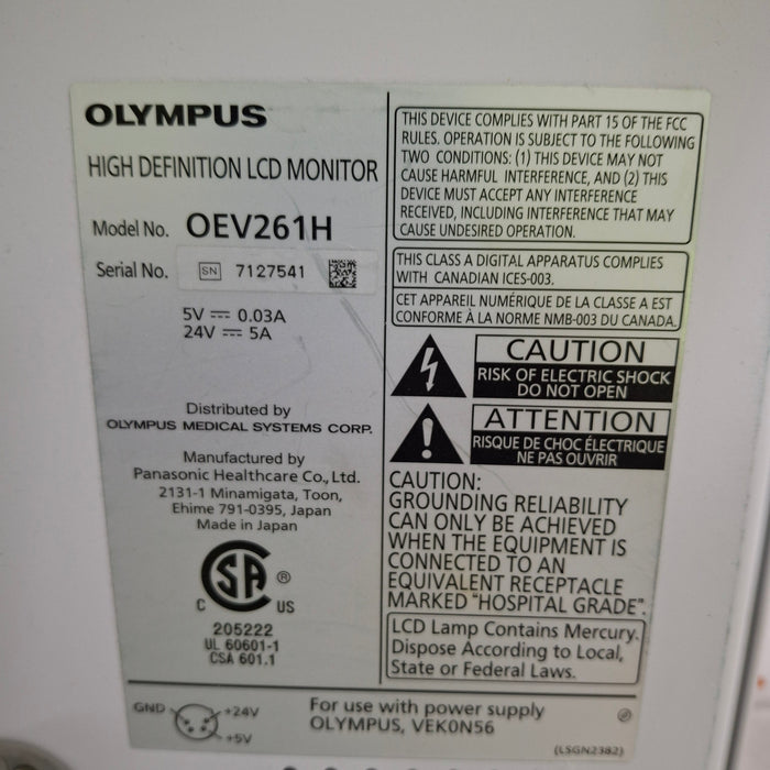 Olympus Olympus OEV261H 26" LCD Endoscopy Monitor Flexible Endoscopy reLink Medical