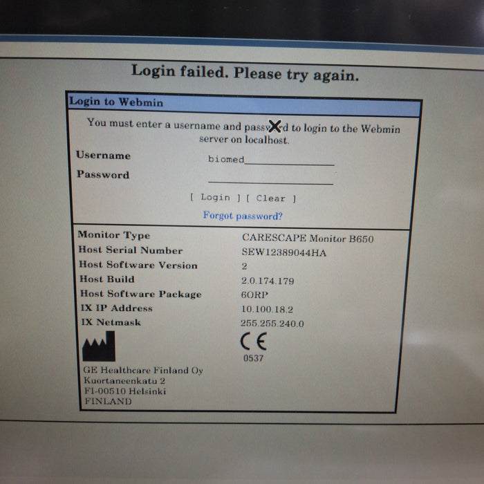 GE Healthcare GE Healthcare Carescape B650 Anesthesia Care Patient Monitor Patient Monitors reLink Medical