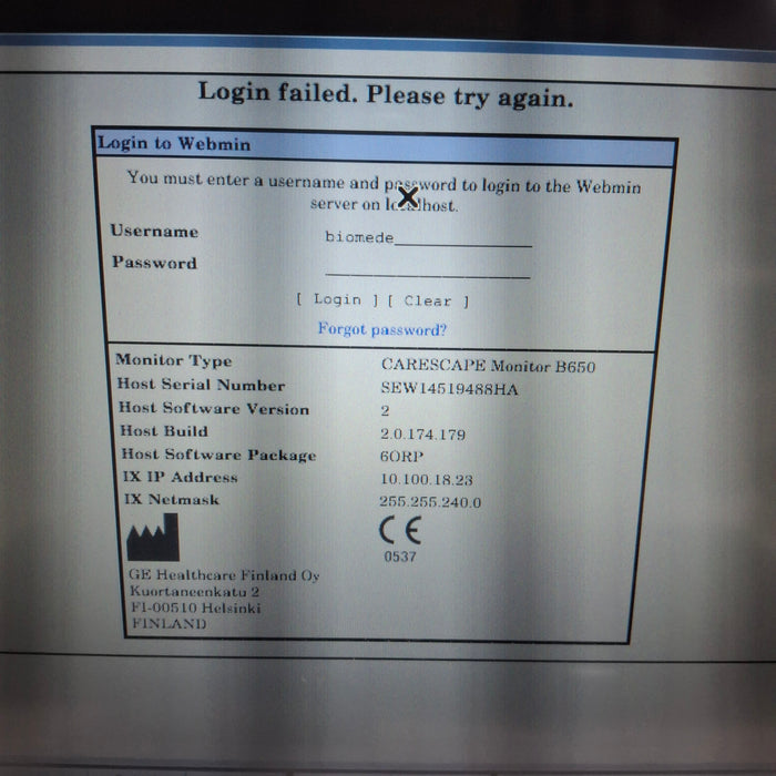 GE Healthcare GE Healthcare Carescape B650 Anesthesia Care Patient Monitor Patient Monitors reLink Medical