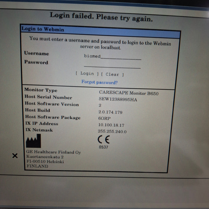 GE Healthcare GE Healthcare Carescape B650 Anesthesia Care Patient Monitor Patient Monitors reLink Medical