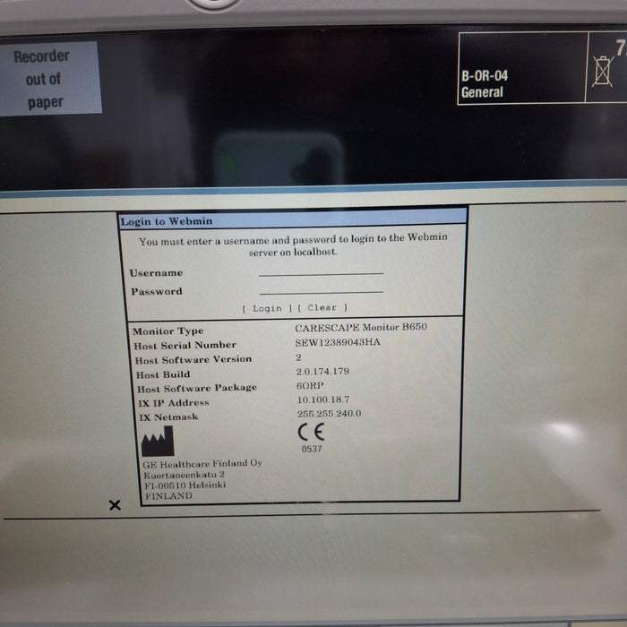 GE Healthcare GE Healthcare Carescape B650 Anesthesia Care Patient Monitor Patient Monitors reLink Medical
