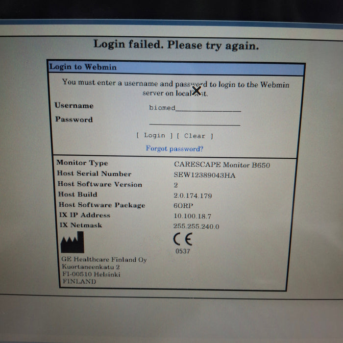 GE Healthcare GE Healthcare Carescape B650 Anesthesia Care Patient Monitor Patient Monitors reLink Medical