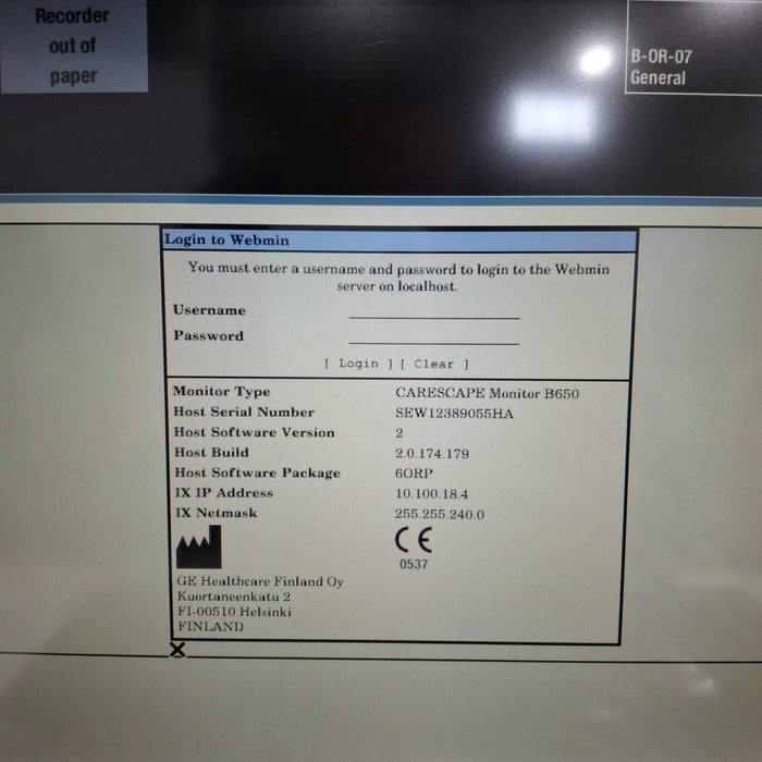 GE Healthcare GE Healthcare Carescape B650 Anesthesia Care Patient Monitor Patient Monitors reLink Medical