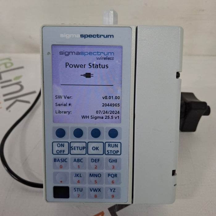 Baxter Sigma Spectrum 8.01.00 with B/G Battery Infusion Pump