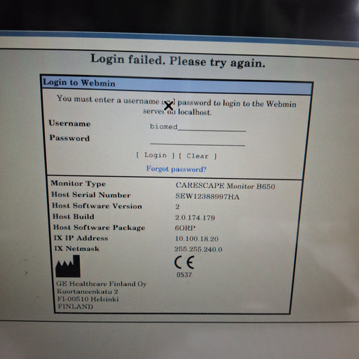 GE Healthcare GE Healthcare Carescape B650 Patient Monitor Patient Monitors reLink Medical