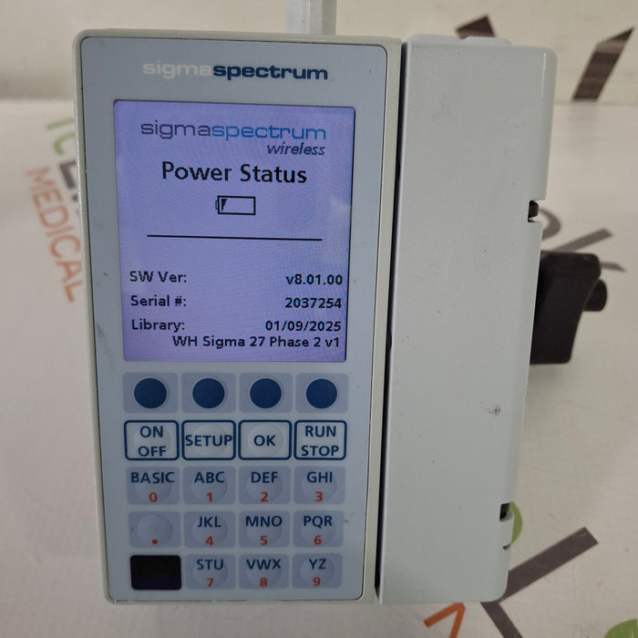Baxter Baxter Sigma Spectrum 8.01.00 with B/G Battery Infusion Pump Infusion Pump reLink Medical