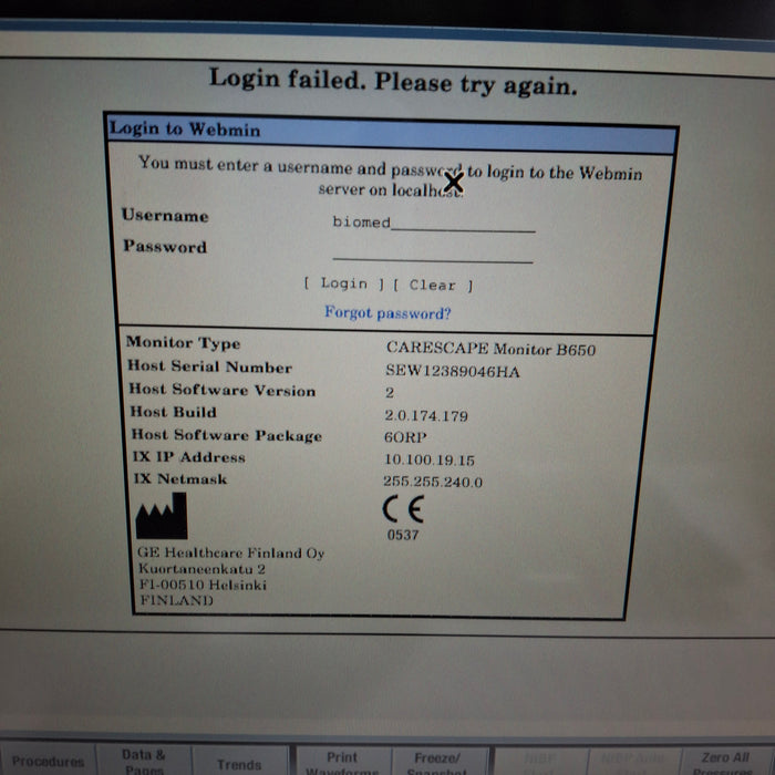 GE Healthcare GE Healthcare Carescape B650 Anesthesia Care Patient Monitor Patient Monitors reLink Medical