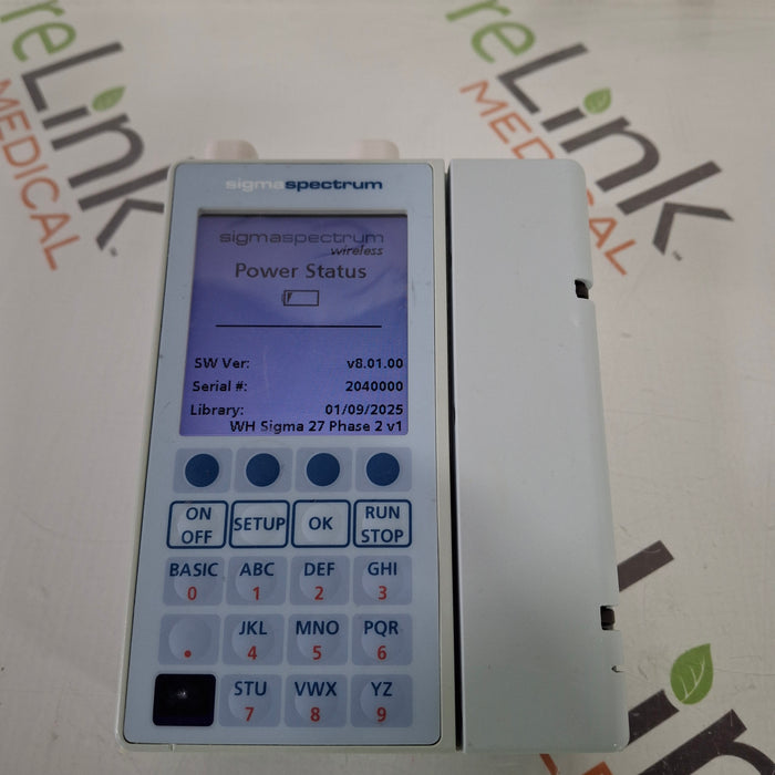 Baxter Sigma Spectrum 8.01.00 with A/B/G/N Battery Infusion Pump