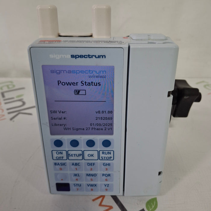 Baxter Sigma Spectrum 8.01.00 with A/B/G/N Battery Infusion Pump