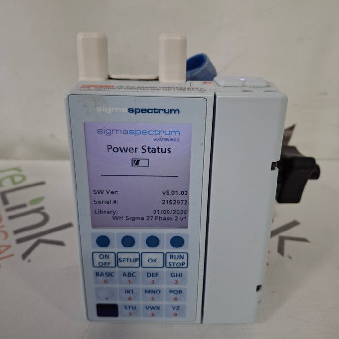 Baxter Sigma Spectrum 8.01.00 with A/B/G/N Battery Infusion Pump