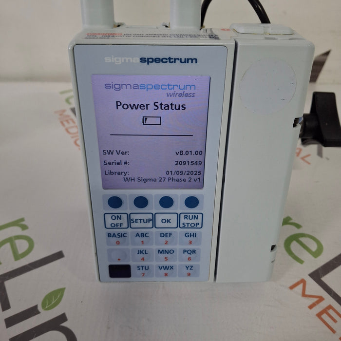 Baxter Sigma Spectrum 8.01.00 with A/B/G/N Battery Infusion Pump
