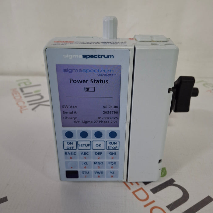 Baxter Sigma Spectrum 8.01.00 with B/G Battery Infusion Pump